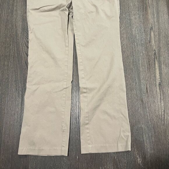 Dockers Khaki Dress Pants Straight Leg Flat Front Mid Rise Slash Pockest Tan 12 - Picture 2 of 9